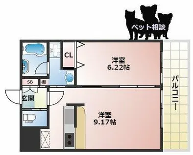 プレジオ海老江【13階】の間取り