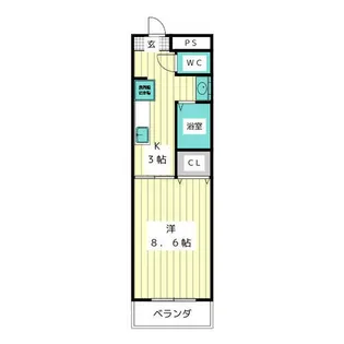 ヒルズヤマザト【5階】の間取り