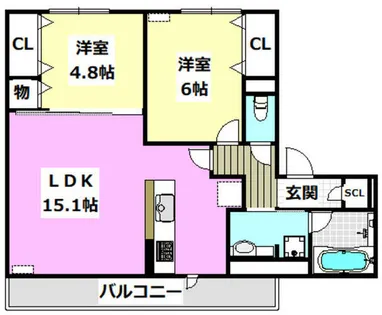D-residence南茨木Ⅱ【1階】の間取り