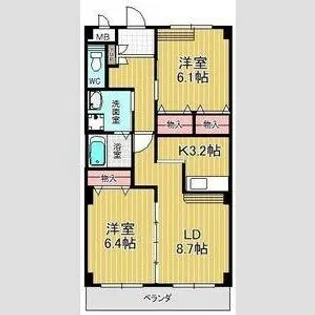 プランドール鎌倉台【2階】の間取り