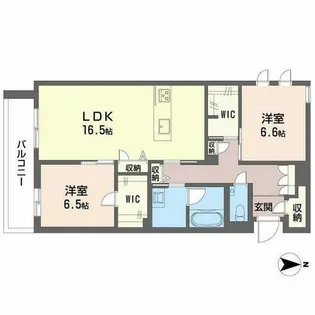 シャーメゾングランレーヴ【0302号室】の間取り