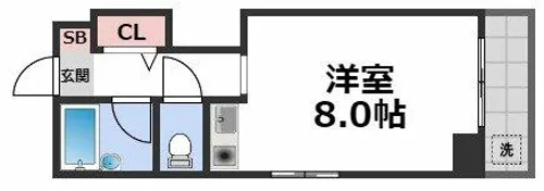 グランドール長堀【6階】の間取り