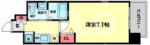 エグゼ天神橋【3階】の間取り