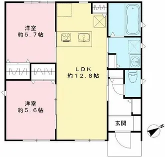クインテット土生【1階】の間取り