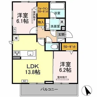 スターブル幸加Ⅱ【302号室】の間取り