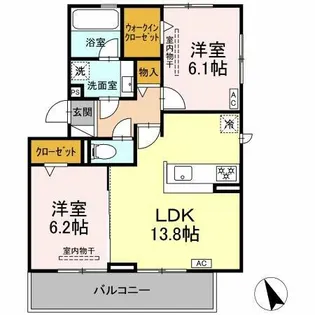 スターブル幸加Ⅱ【201号室】の間取り