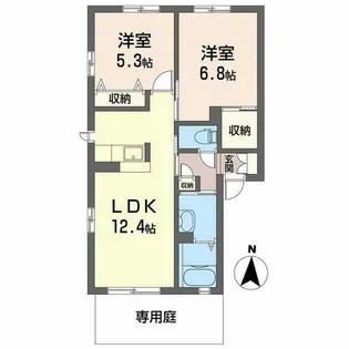 パラッツオ香寺【0101号室】の間取り