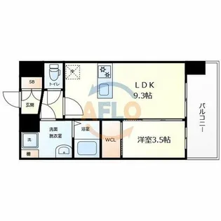 プレサンス天王寺ヴィヴァン【9階】の間取り