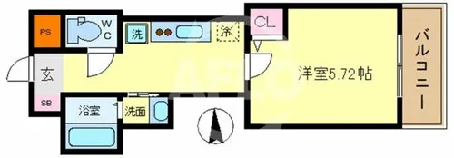 グランパシフィック玉出【4階】の間取り