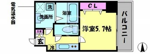Blue西長堀【6階】の間取り