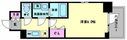 エスリードレジデンス大阪本町【13階】の間取り