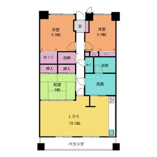 キャッスルハイツ知多半田駅前【6階】の間取り