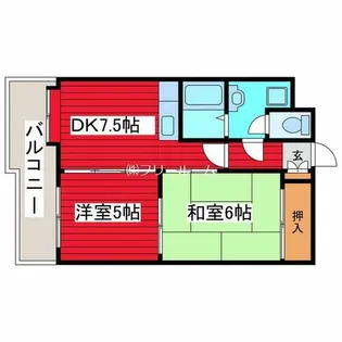 サニーヒルズ3番館【603号室】の間取り