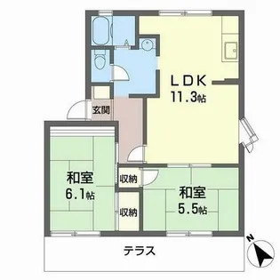 中津ハイツ【1階】の間取り