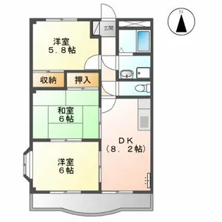 サンタプレイス岡崎【2階】の間取り