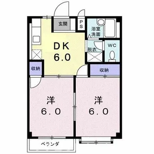 エルディムナツメB【2階】の間取り