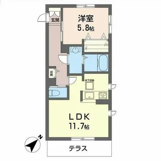 エンカーサ宝殿A棟【1階】の間取り