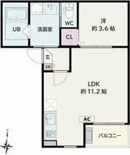 Jack higashinakajimaⅠ【1階】の間取り