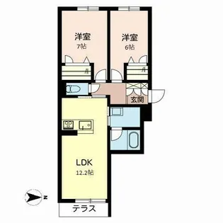 グランメゾン 三木【1階】の間取り