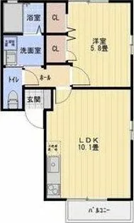 ベルドミールC【2階】の間取り