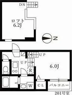 ハーモニーテラス東海通【2階】の間取り