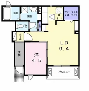 ラ・プランド-ル【1階】の間取り