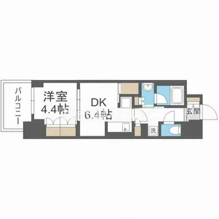 コンフォリア北堀江一丁目【0607号室】の間取り