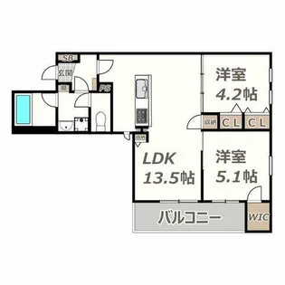 ウェルスクエア山坂【1階】の間取り
