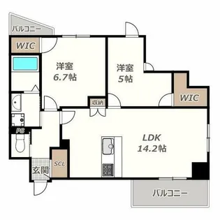 LEGALAND+ABENO SANMEICHO【502号室】の間取り