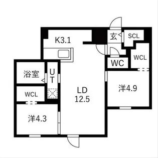 仮)SENNA平岸4-6MS【1階】の間取り
