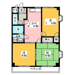 リバーサイド【3階】の間取り