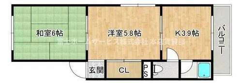 ヒルズ南住吉【201号室】の間取り