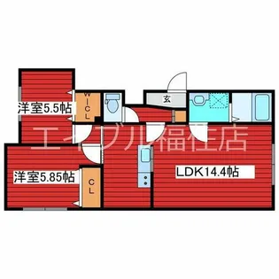 サリーヴィラ月寒東【1階】の間取り