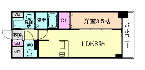 スワンズシティ新大阪ヴィーヴォ【11階】の間取り