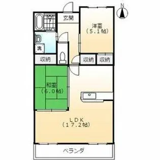 カーサベルジオーノ【202号室】の間取り