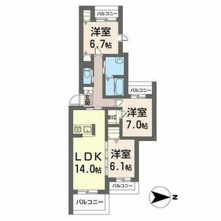 シャーメゾン フォレスト レジデンス【0201号室】の間取り