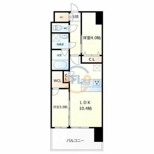 スプランディッドあびこ駅前【9階】の間取り