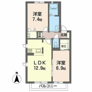 カーサ ベルデ【1205号室】の間取り