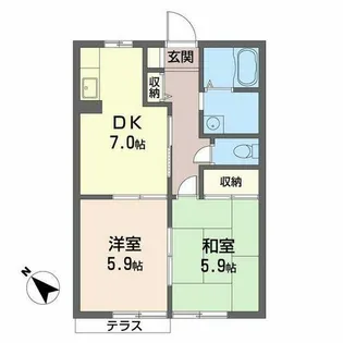 ファミーユ 羽衣【0103号室】の間取り