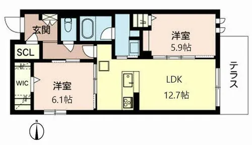シャーメゾン南久宝寺III番館【0102号室】の間取り