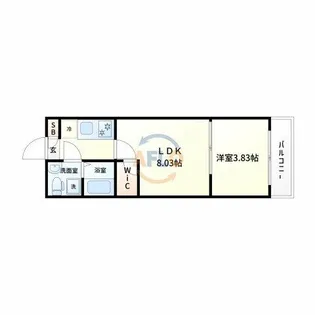 URBAN FLATS江坂【5階】の間取り