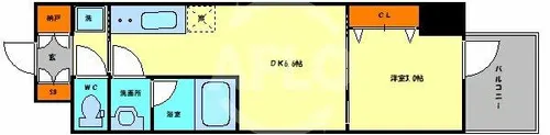 Dimus北浜【8階】の間取り
