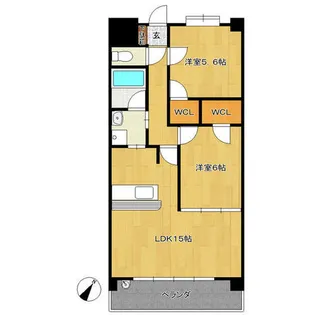 エルミオーレ若草【202号室】の間取り