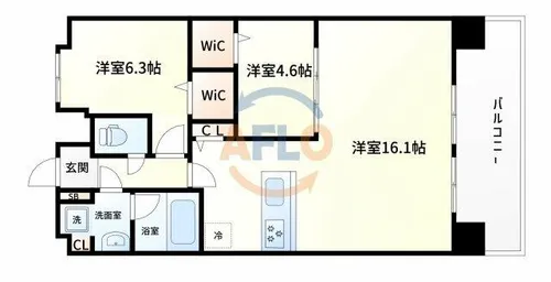 ルクス エテルナ 江戸堀【4階】の間取り