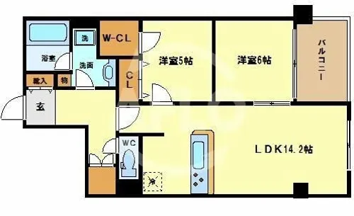 グレンパーク梅田北【14階】の間取り