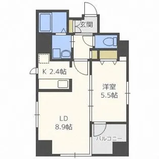 グランヴィア大通【6階】の間取り