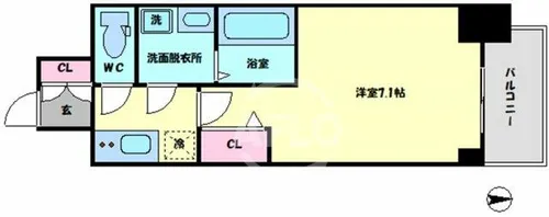 プレサンス難波フィールド【13階】の間取り