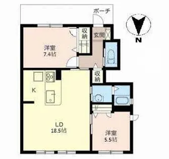 シャーメゾン神河【1階】の間取り