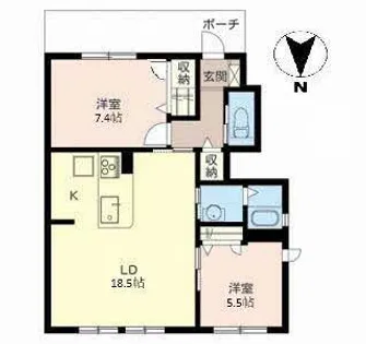 シャーメゾン神河【1階】の間取り