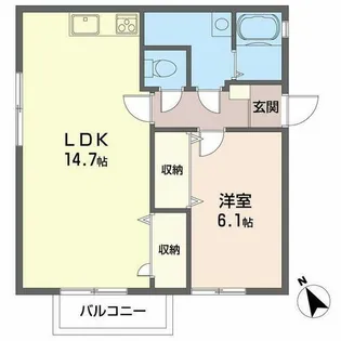 カトルレーヴ【2階】の間取り